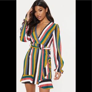 Stripe Tie Waist Dress